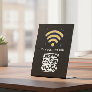 Wifi QR Code Scan to Connect Self Adhesive Pedestal Sign