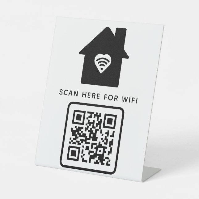 Wifi QR Code Scan to Connect Self Adhesive Pedestal Sign (Front)