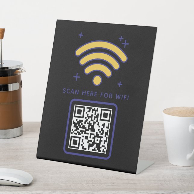 Wifi QR Code Scan to Connect Self Adhesive  Pedestal Sign (In SItu)