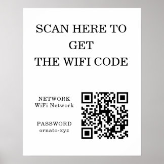  WiFi QR Code White Poster – Scan for Access