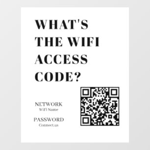 WiFi QR Network Password Scan White Display