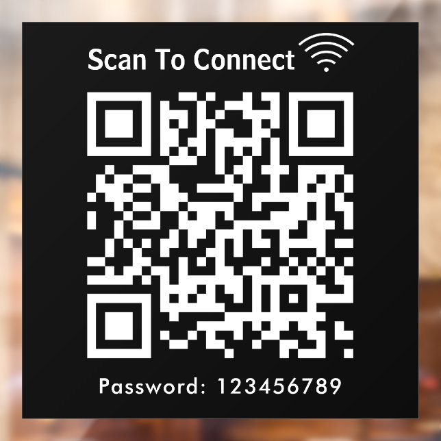 Wifi Scan To Connect Password Qr Code Black (Sheet 2)