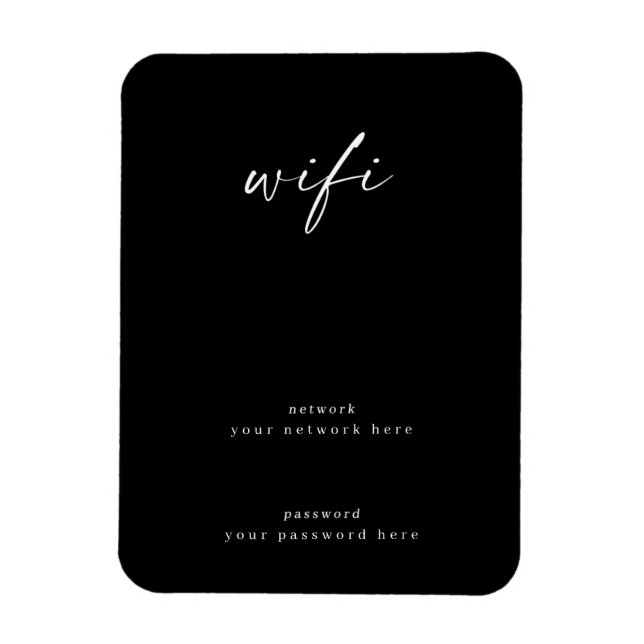 Wifi Sign for Guest Room 4x6 Framable Magnet (Vertical)