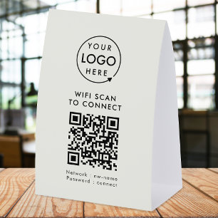 WiFi Table Tent   Network QR Paper Tabletop Sign