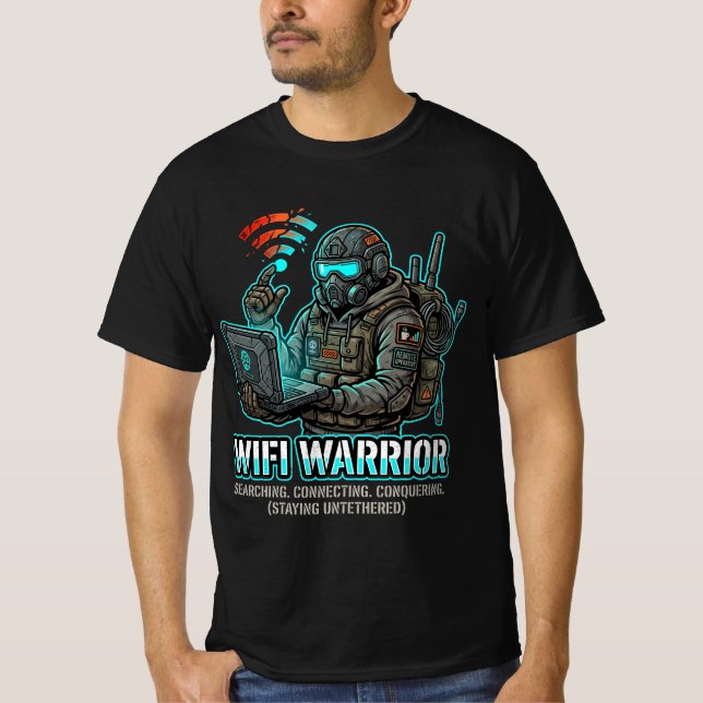 WiFi Warrior: The Remote Work Survival Tee (Front)