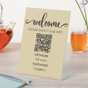 WIFI Welcome QR Code Please Enjoy Our Wifi Pedestal Sign