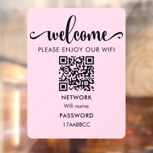 WIFI Welcome QR Code Please Enjoy Our Wifi Pink