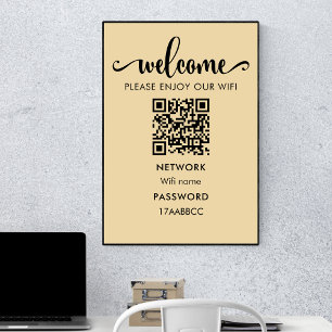  WIFI Welcome QR Code   Please Enjoy Our Wifi Poster