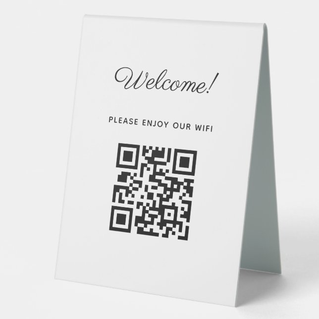 WIFI Welcome Sign with QR Code  (Front)