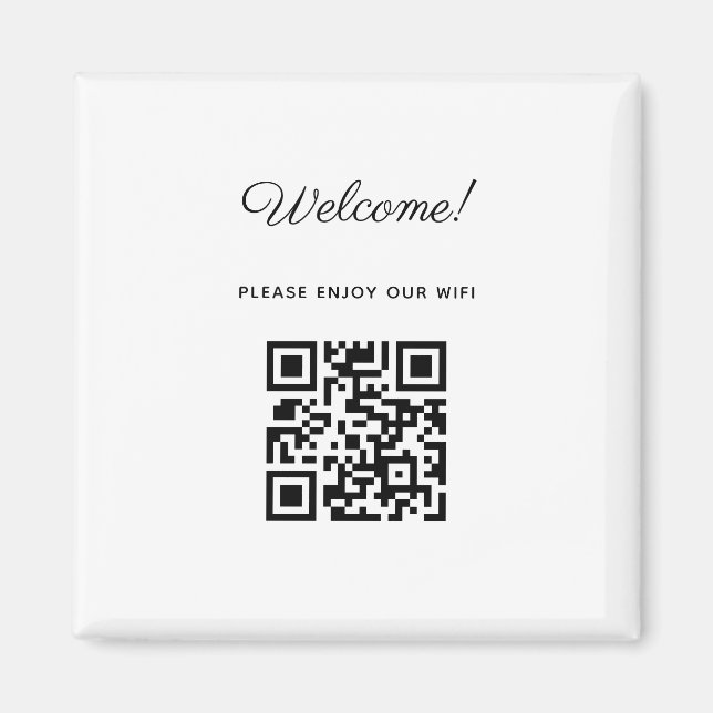 WIFI Welcome Sign with QR Code  Magnet (Front)