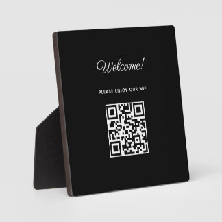 WIFI Welcome Sign with QR Code Plaque