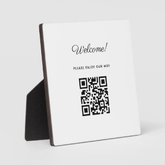 WIFI Welcome Sign with QR Code Plaque