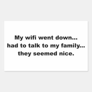Wifi went down rectangular sticker