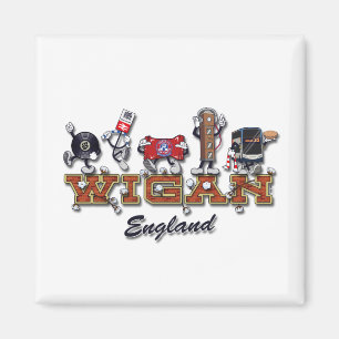 Wigan cartoon characters magnet