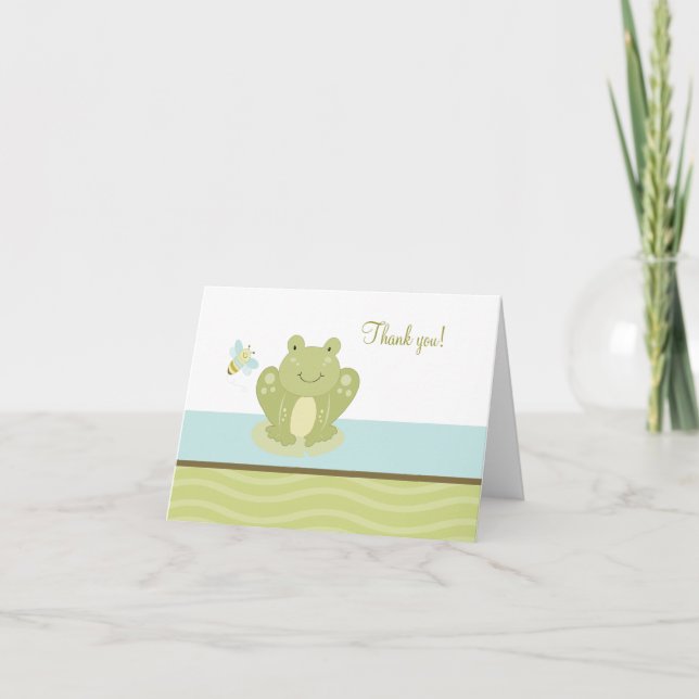 Wiggle Frog and Bug Folded Thank you note card (Front)