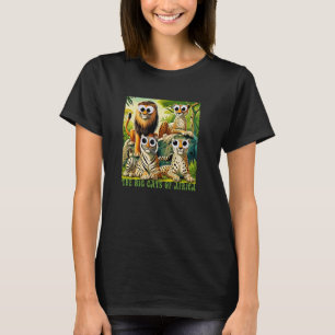 Wiggle Googly Eye Cats Of Africa Lion Tiger Cheeta T-Shirt