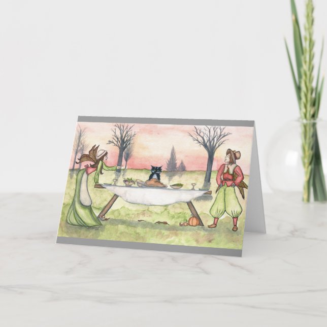 Wiggles and the Turkey Thanksgiving Greeting Card (Front)