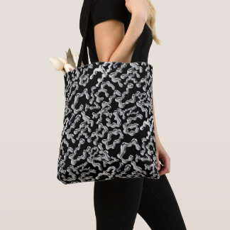 Wiggling letters pattern - WIGLET01🧬.Black BG Tote Bag