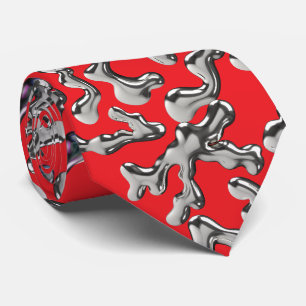 Wiggling letters pattern - WIGLET01🧬.Red BG Tie
