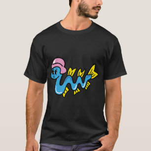 Wiggly Fish Soldier Cartoon Sea Warrior with a Hel T-Shirt