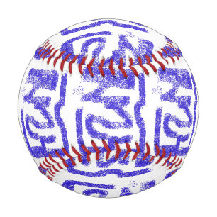 wiggly pink/ blue polka dots Thunder_Cove Baseball