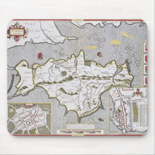 Wight Island, engraved by Jodocus Hondius Mouse Pad