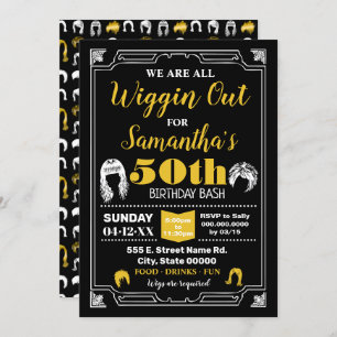 Wigs party Wiggin out birthday bash Invitation