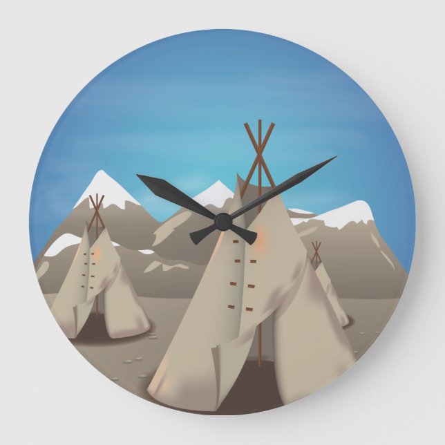Wigwam -teepee large clock (Front)