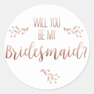 wiil you be my bridesmaid sticker