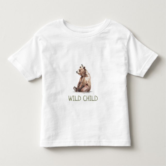 WiILD CHILD Woodland Bear | Baby Toddler T-Shirt (Front)
