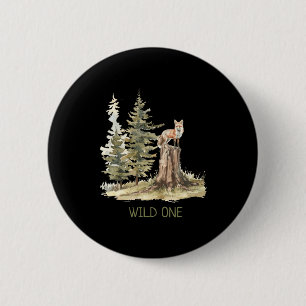 Wiild One Forest Woodland Fox Toddler 6 Cm Round Badge
