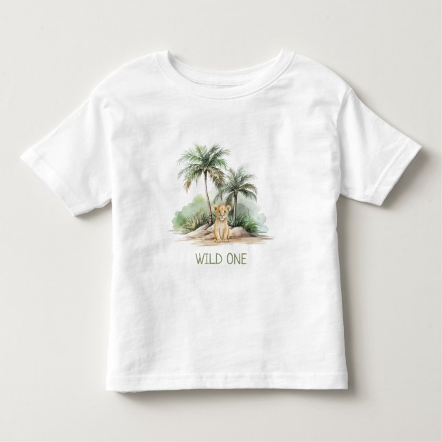 WiILD ONE Jungle Safari Lion Kids Toddler T-Shirt (Front)