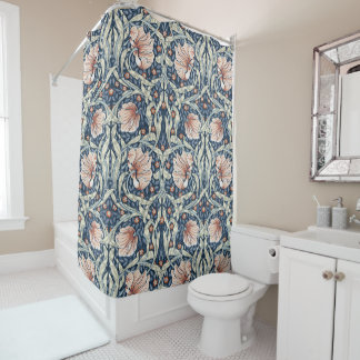 Wiiliam Morris,Blue pimpernel,art nouveau Shower Curtain