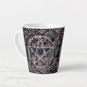 WiizyWitch Magic Witch Cosmic Cat Pentacle Magick Latte Mug