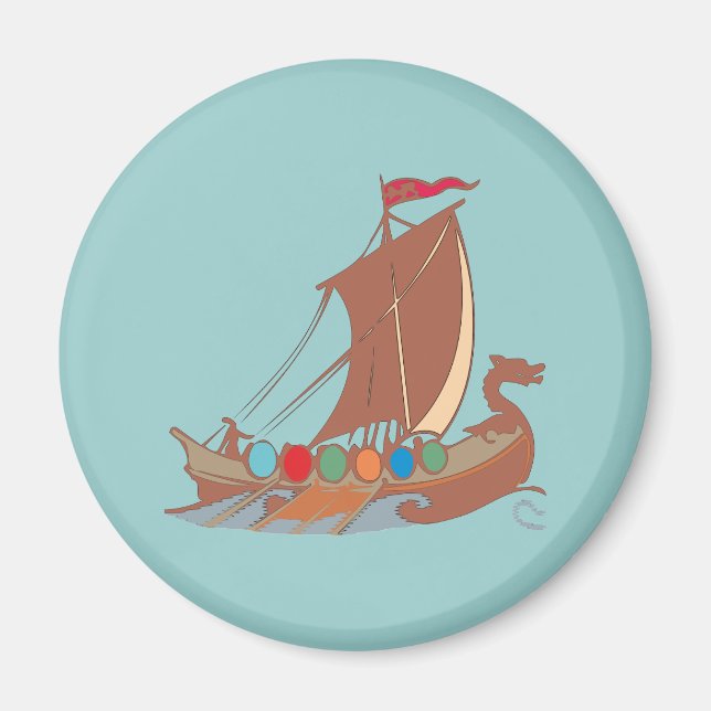 Wikinger Drachenboot vikings dragon boat Magnet (Front)