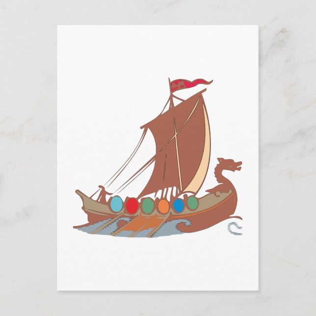 Wikinger Drachenboot vikings dragon boat Postcard (Front)