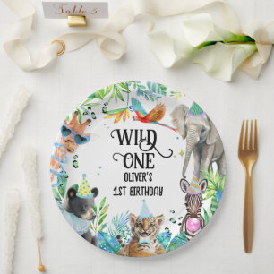 Wil Birthday Safari Animals Paper Plate