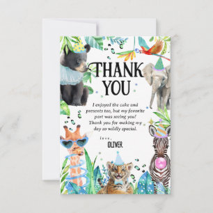Wil Birthday Safari Animals Thank You Card