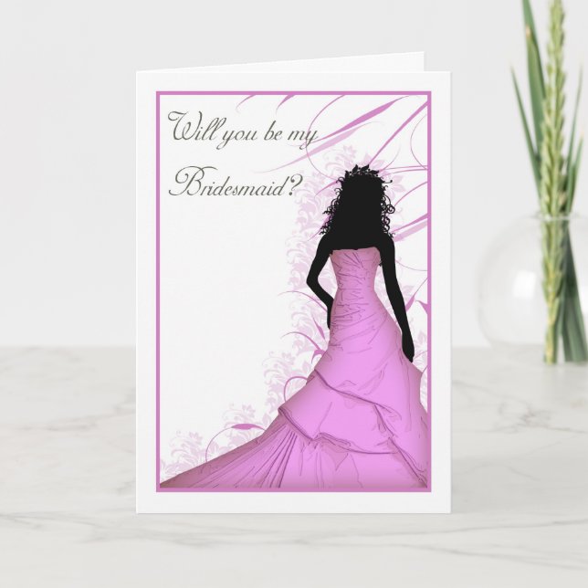 wil you be my Bridesmaid pink blends Invitation (Front)