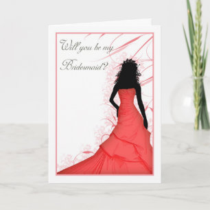 wil you be my Bridesmaid red blends Invitation