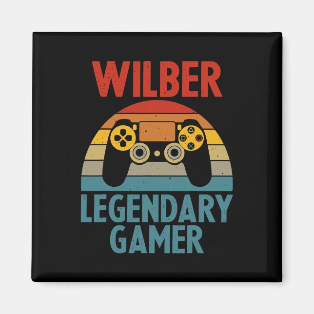 Wilber Gift Name Personalized Funny Gaming Geek Bi Magnet (Front)