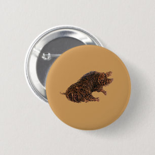 Wilbur - a discerning pig. 6 cm round badge