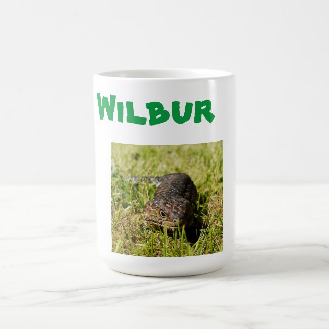 Wilbur Name With Aussie Lizard, Coffee Mug (Center)