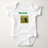 Wilbur Name With Lizard, Baby Bodysuit