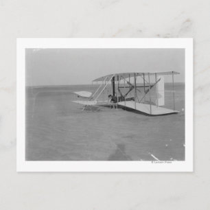 Wilbur Wright in damaged plane after Postcard
