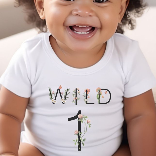 Wild 1 Wildflowers 1st Birthday Baby T-Shirt (Creator Uploaded)