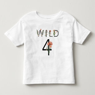 Wild 4 Wildflowers 4th Birthday Toddler T-Shirt