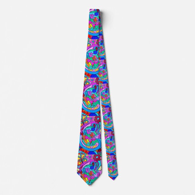 wild 70's love colours tie (Front)