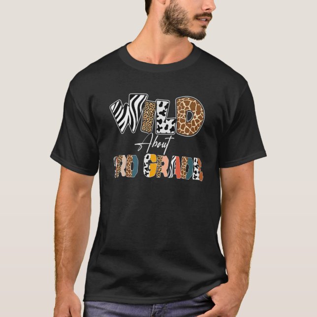 Wild About 3rd Grade Back To School Leopard T-Shirt (Front)