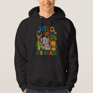 Wild About 4th Grade Safari Animals Jungle Back To Hoodie